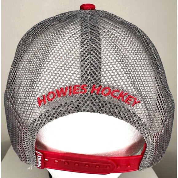 Howies Hockey Tape Hat Trucker Cap Snapback Adjustable Mesh Back Red Gray - Picture 3 of 7